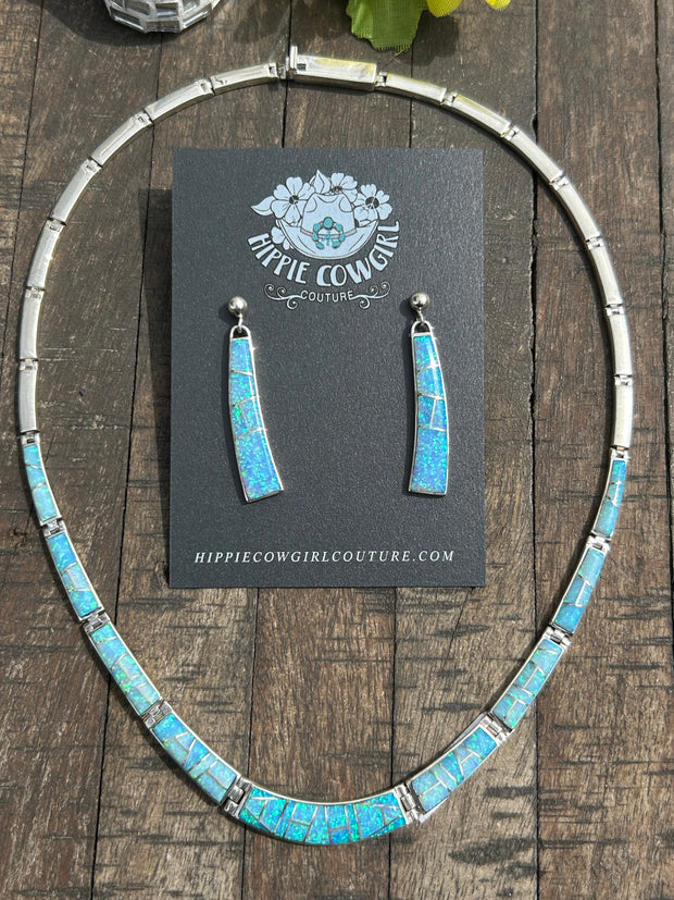 Opal Inlay Necklace Set