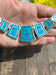 Turquoise Inlay Necklace Set