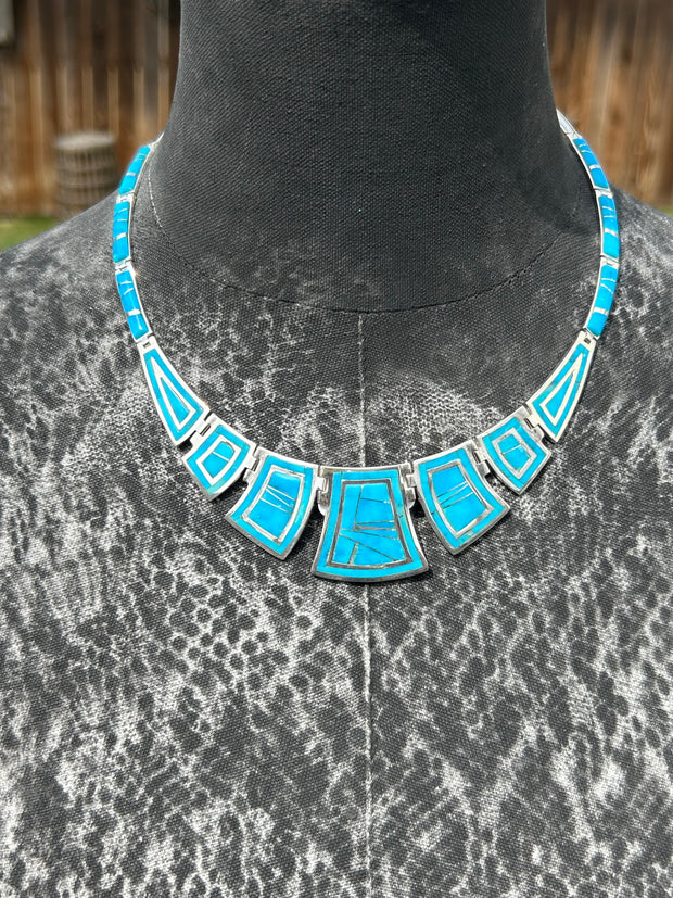 Turquoise Inlay Necklace Set