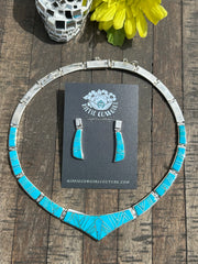 Turquoise Inlay Necklace Set