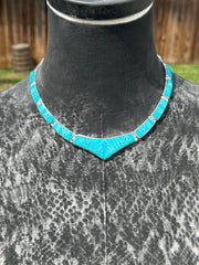 Turquoise Inlay Necklace Set