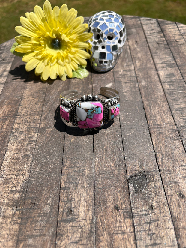 3 Stone Cotton Candy Kingman Cuff #6