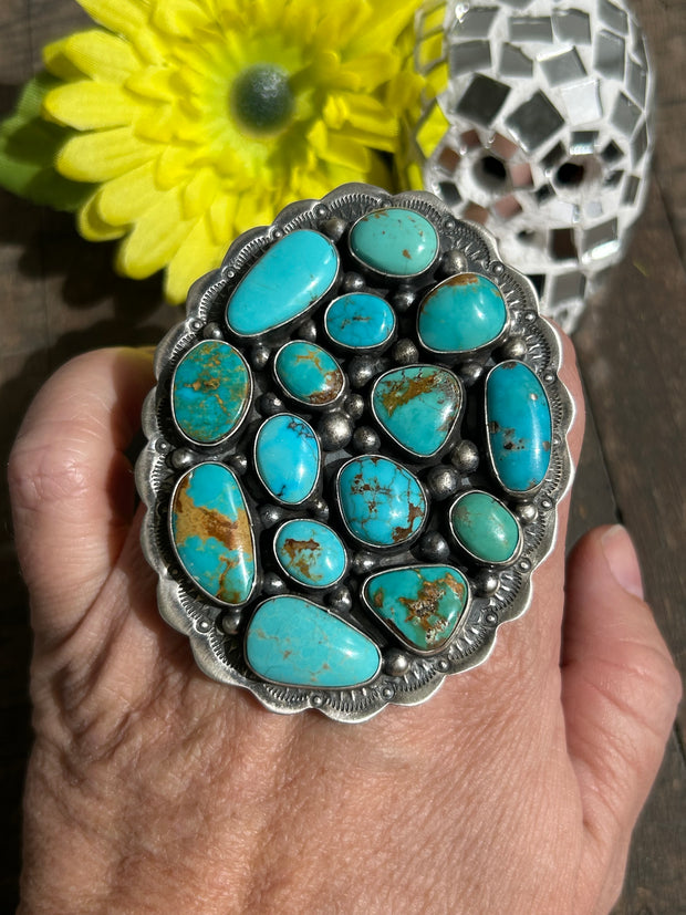 Adjustable Mixed Mine Turquoise Ring