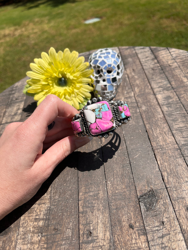 3 Stone Cotton Candy Kingman Cuff #6