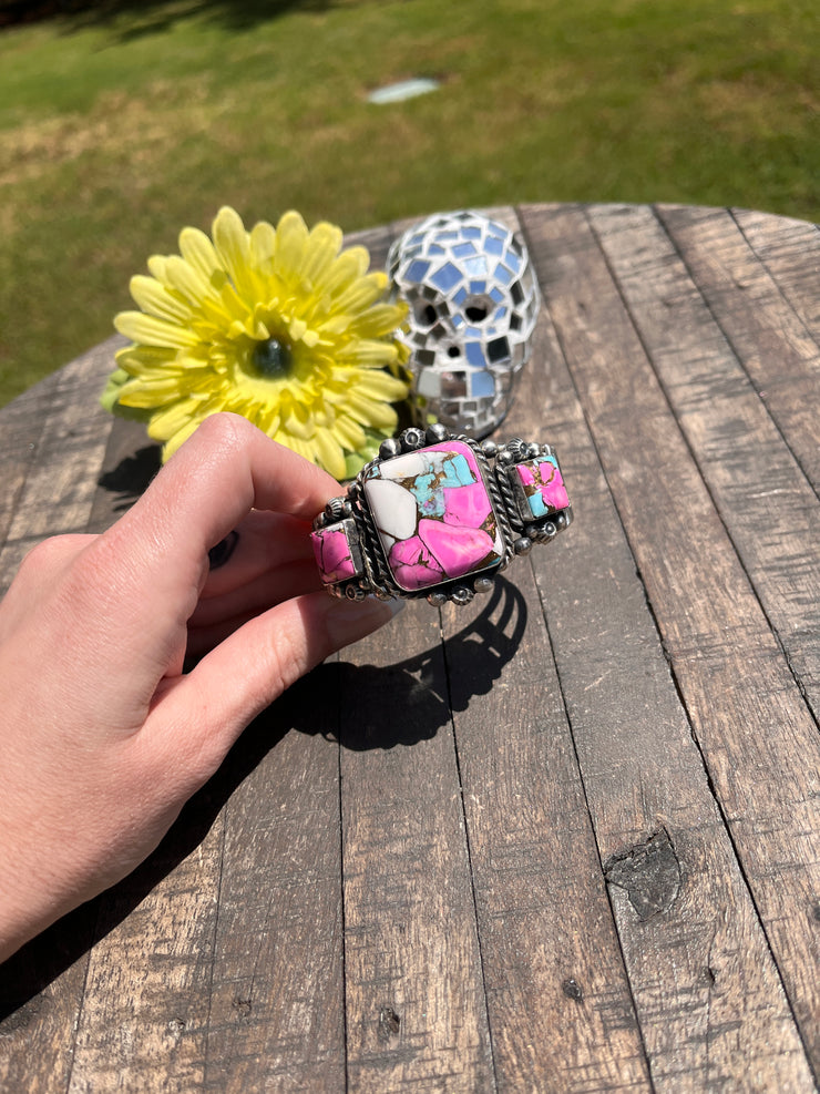 3 Stone Cotton Candy Kingman Cuff #6
