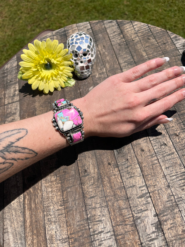 3 Stone Cotton Candy Kingman Cuff #6