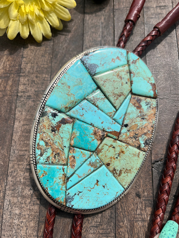 Cobblestone Inlay #8 Turquoise Bolo