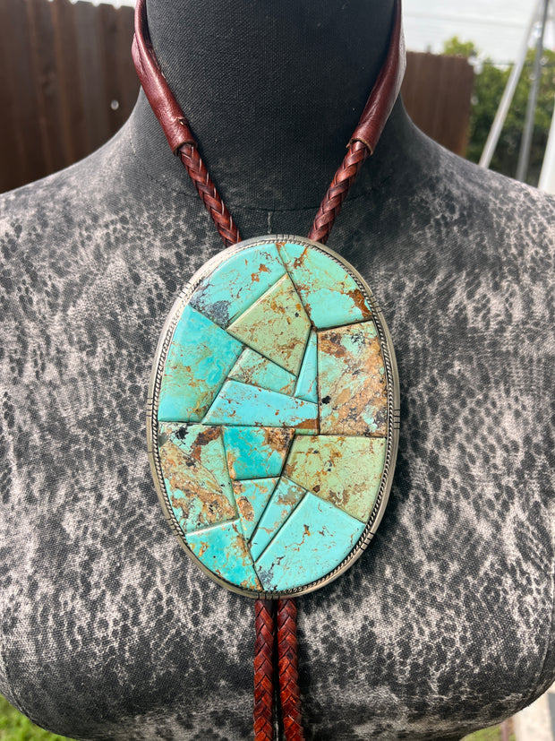 Cobblestone Inlay #8 Turquoise Bolo