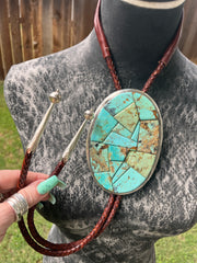 Cobblestone Inlay #8 Turquoise Bolo