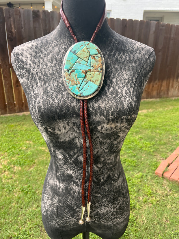 Cobblestone Inlay #8 Turquoise Bolo