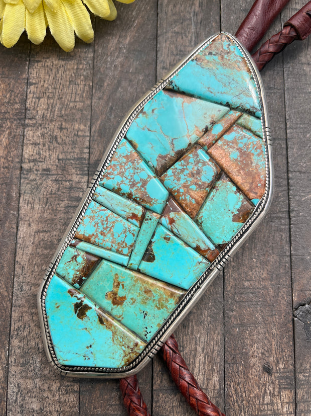 Cobblestone Inlay #8 Turquoise Bolo