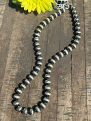 24" 12MM "Navajo Style" Sterling Pearls