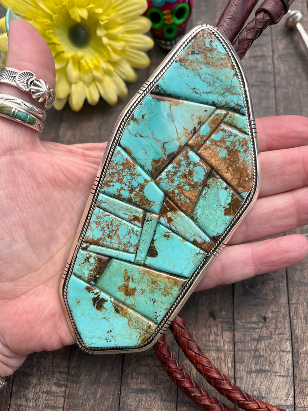 Cobblestone Inlay #8 Turquoise Bolo