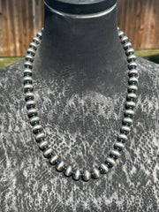 24" 12MM "Navajo Style" Sterling Pearls
