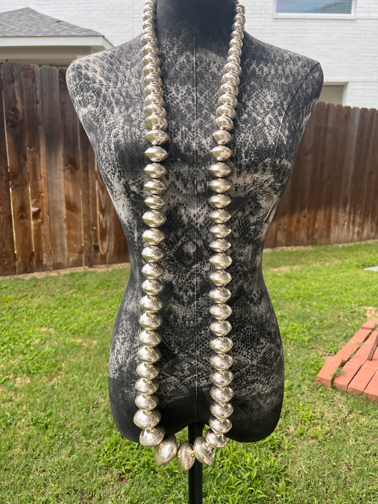 60" Stamped Pearl Necklace