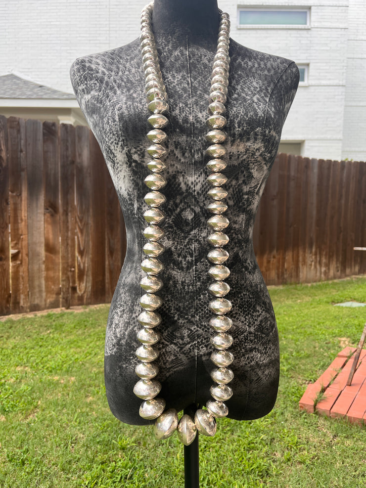 60" Stamped Pearl Necklace