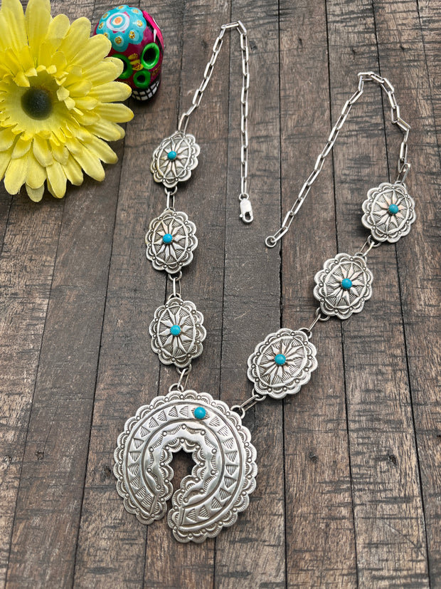 Sleeping Beauty Concho Necklace