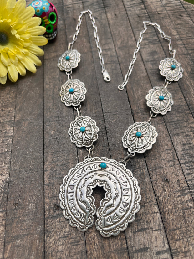 Sleeping Beauty Concho Necklace