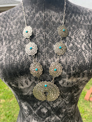Sleeping Beauty Concho Necklace
