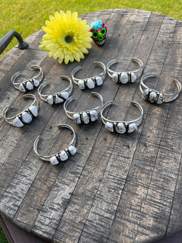 3 Stone White Buffalo Cuffs 1-5