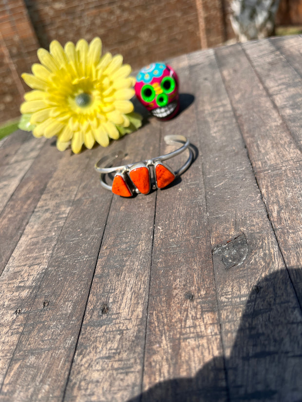 3 Stone Orange Spiny Cuffs 1-3