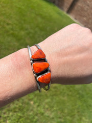 3 Stone Orange Spiny Cuffs 1-3