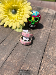 Pink Conch Inlay Rings Sz. 10