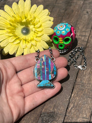 Multi Colored Inlay Spade Necklace 1-11