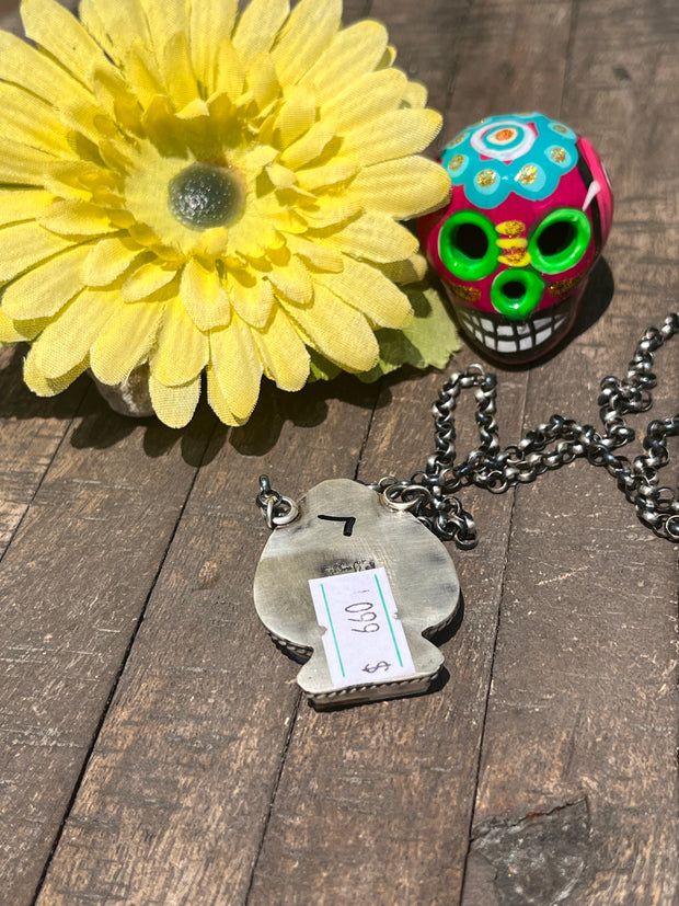 Multi Colored Inlay Spade Necklace 1-11