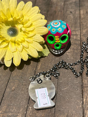 Multi Colored Inlay Spade Necklace 1-11