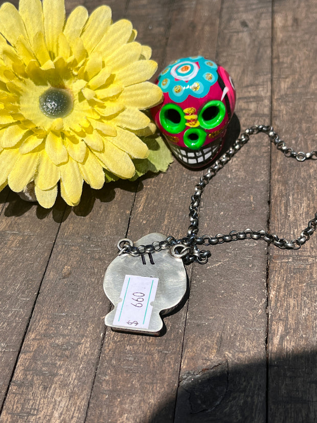 Multi Colored Inlay Spade Necklace 1-11