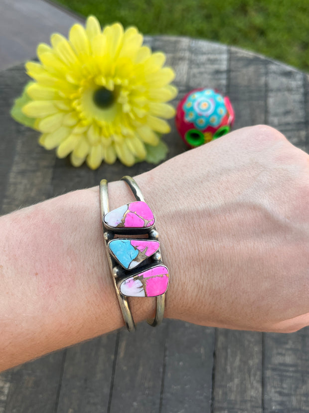 3 Stone Cotton Candy Kingman Cuffs 1-6