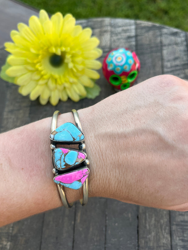 3 Stone Cotton Candy Kingman Cuffs 1-6