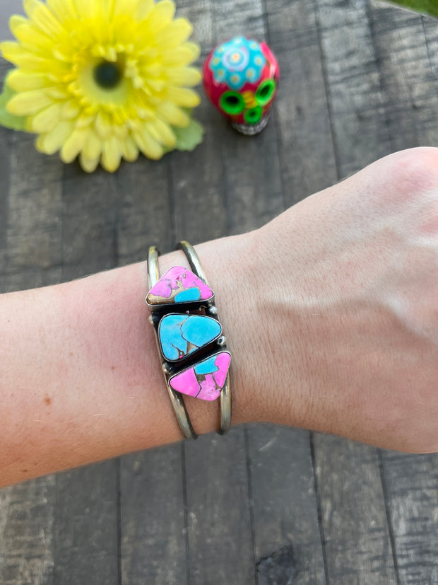 3 Stone Cotton Candy Kingman Cuffs 1-6