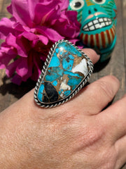 Adjustable Freeform White Buffalo Remix Ring #4