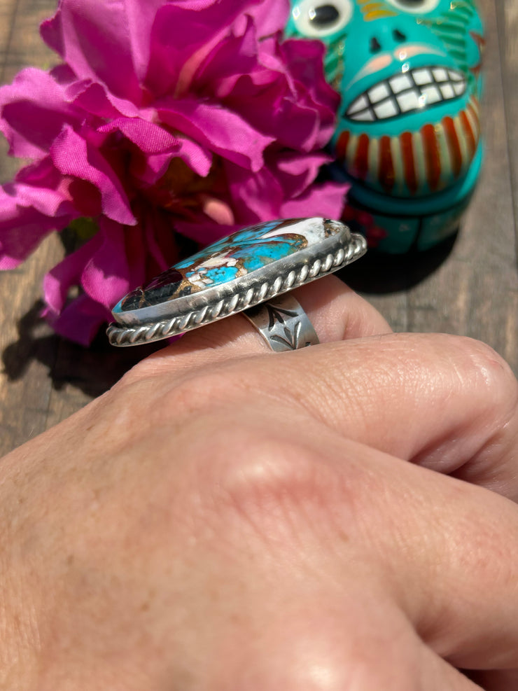 Adjustable Freeform White Buffalo Remix Ring #4