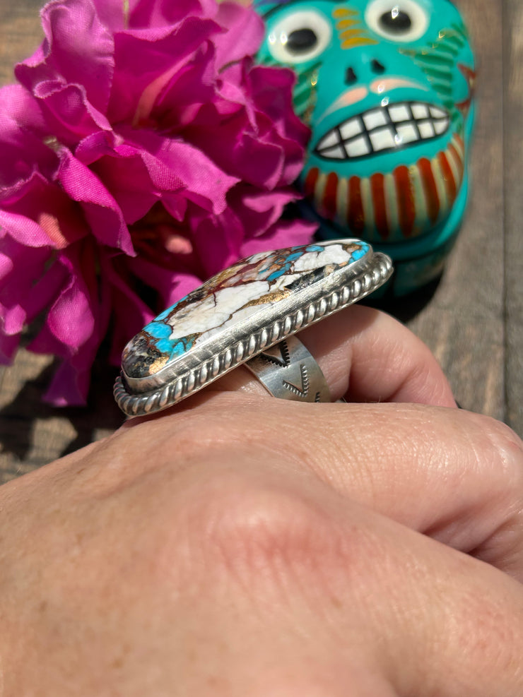 Adjustable Freeform White Buffalo Remix Ring #5