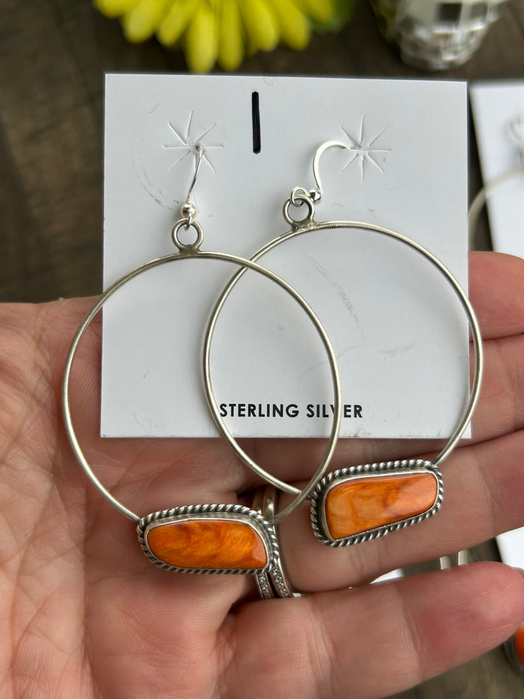 Orange Spiny Stud Muffin Hoops 1-7
