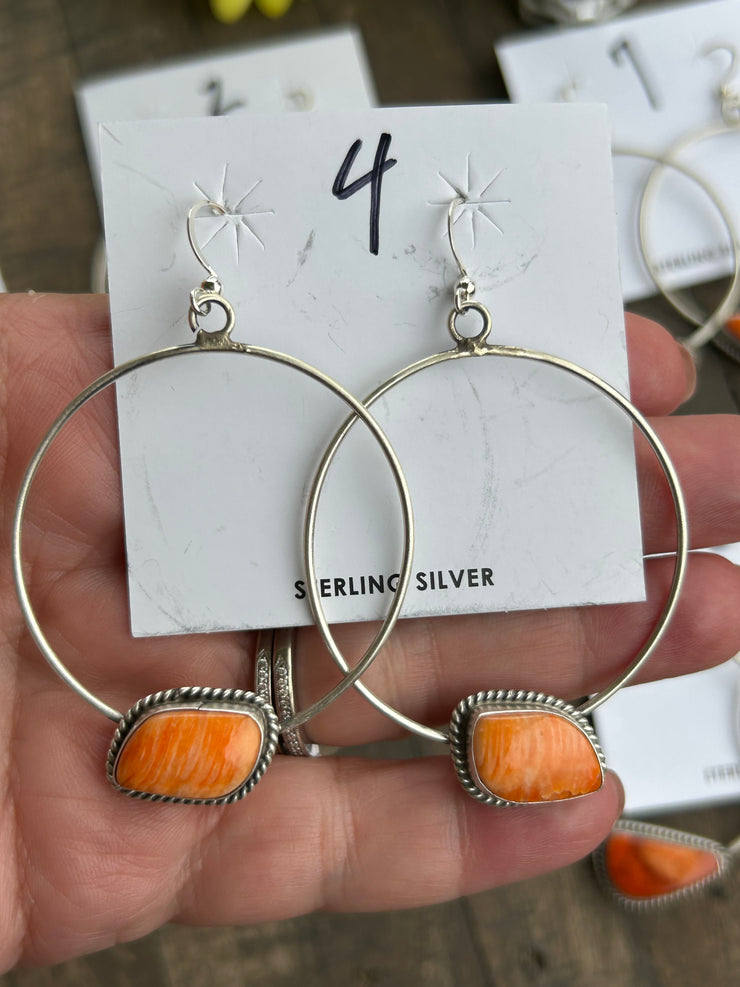 Orange Spiny Stud Muffin Hoops 1-7