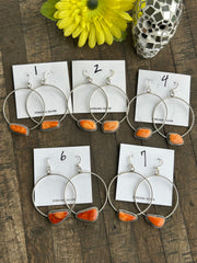 Orange Spiny Stud Muffin Hoops 1-7