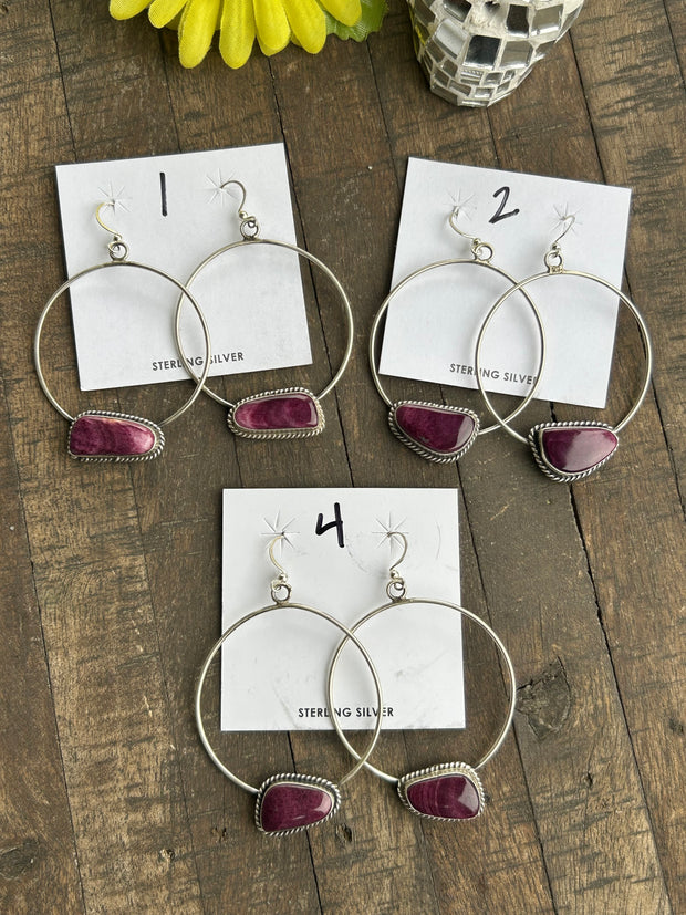 Purple Spiny Stud Muffin Hoops 1-4
