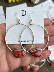 Red Spiny Stud Muffin Hoops A-F
