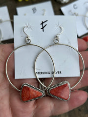 Red Spiny Stud Muffin Hoops A-F
