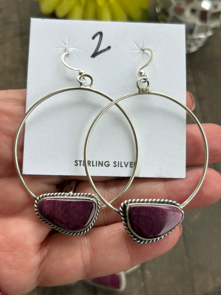 Purple Spiny Stud Muffin Hoops 1-4
