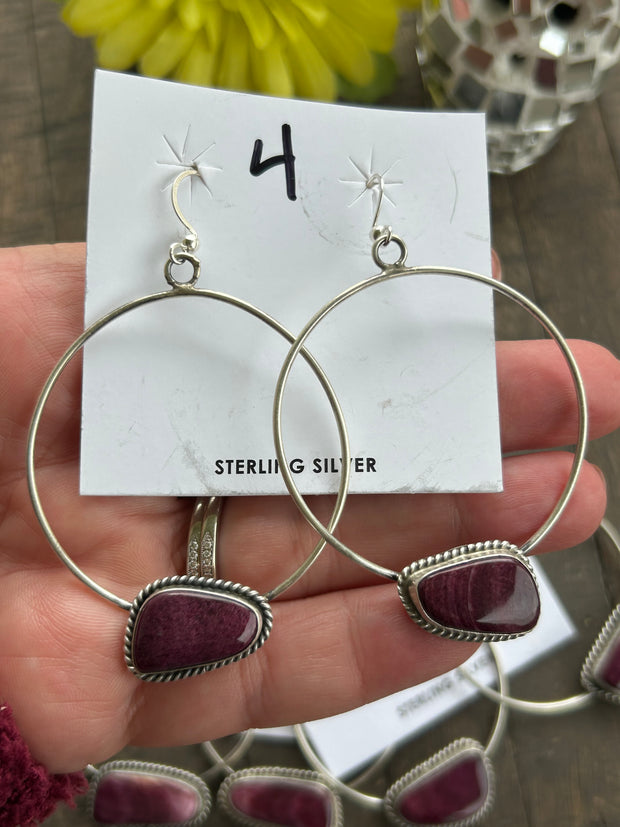 Purple Spiny Stud Muffin Hoops 1-4