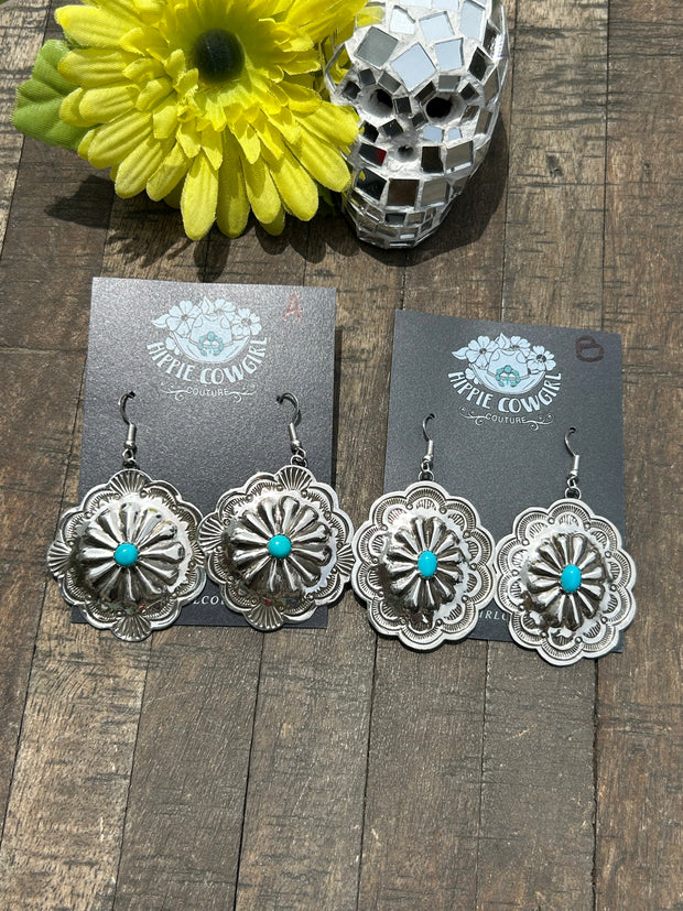 Kingman Concho Dangle Earrings