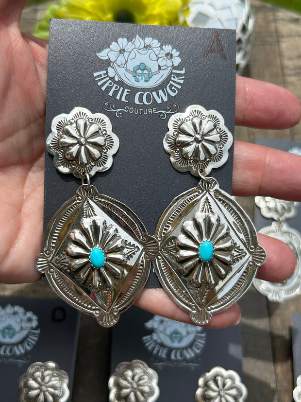 Kingman Concho Dangle Earrings