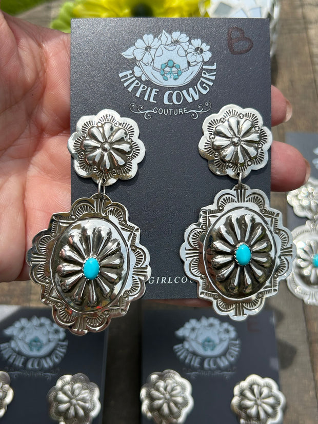Kingman Concho Dangle Earrings
