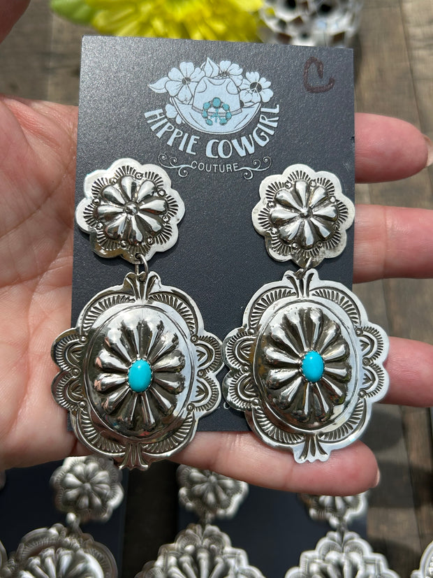 Kingman Concho Dangle Earrings