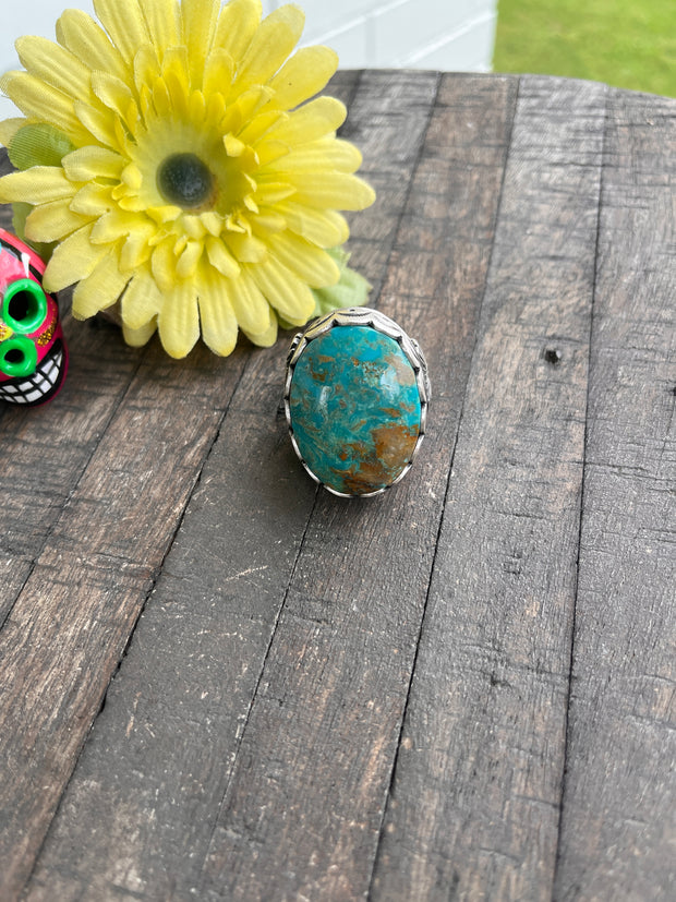 Single Stone Kingman Dome Ring Sz. 9